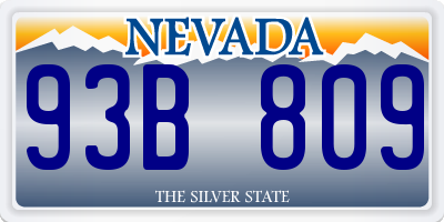 NV license plate 93B809