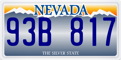 NV license plate 93B817
