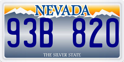 NV license plate 93B820