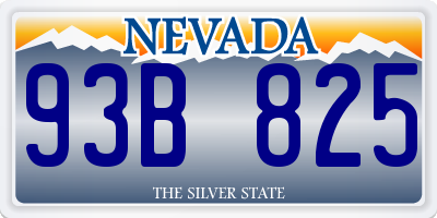 NV license plate 93B825
