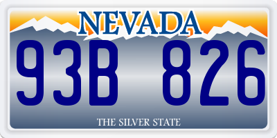 NV license plate 93B826