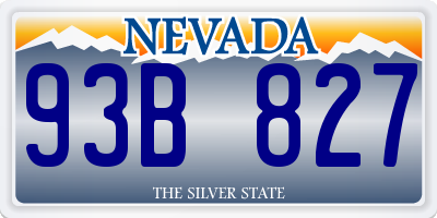 NV license plate 93B827