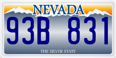 NV license plate 93B831