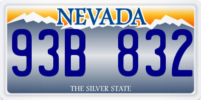 NV license plate 93B832