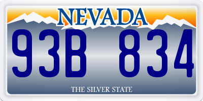 NV license plate 93B834