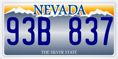 NV license plate 93B837