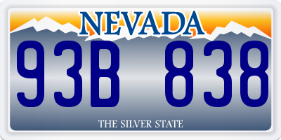 NV license plate 93B838