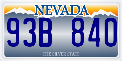 NV license plate 93B840