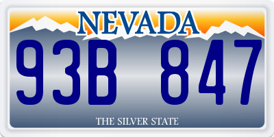 NV license plate 93B847