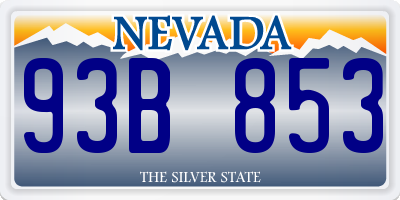 NV license plate 93B853