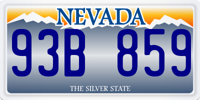 NV license plate 93B859