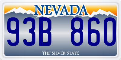 NV license plate 93B860