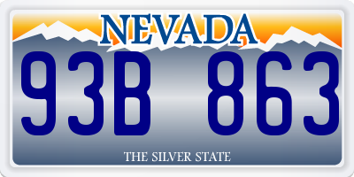 NV license plate 93B863