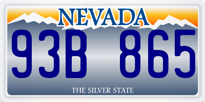 NV license plate 93B865