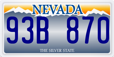 NV license plate 93B870