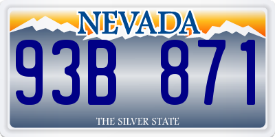 NV license plate 93B871