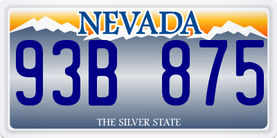 NV license plate 93B875
