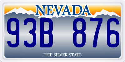 NV license plate 93B876