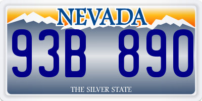 NV license plate 93B890