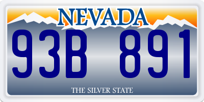 NV license plate 93B891