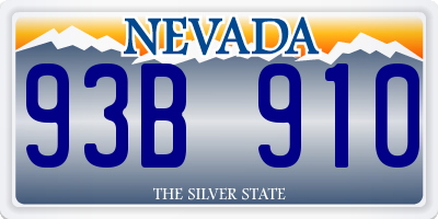 NV license plate 93B910