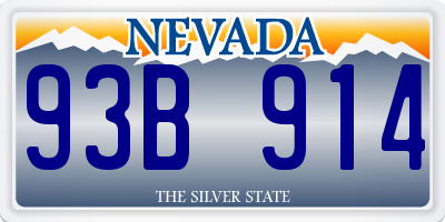 NV license plate 93B914