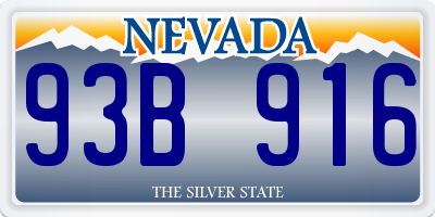 NV license plate 93B916