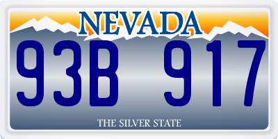 NV license plate 93B917