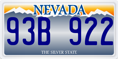 NV license plate 93B922