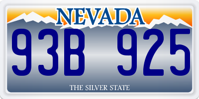 NV license plate 93B925