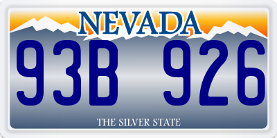 NV license plate 93B926
