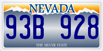 NV license plate 93B928