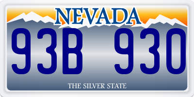 NV license plate 93B930