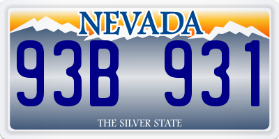 NV license plate 93B931