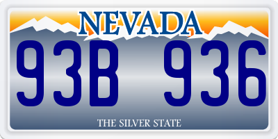 NV license plate 93B936