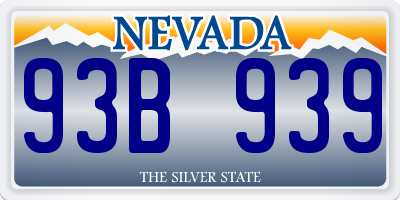 NV license plate 93B939