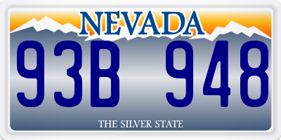 NV license plate 93B948