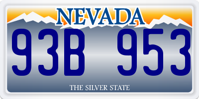 NV license plate 93B953