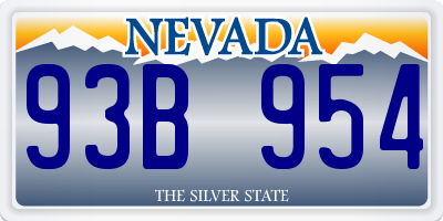NV license plate 93B954