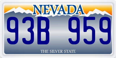 NV license plate 93B959