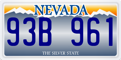 NV license plate 93B961