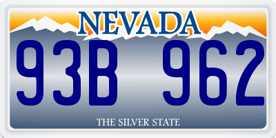 NV license plate 93B962