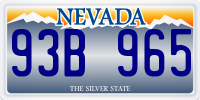 NV license plate 93B965
