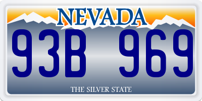 NV license plate 93B969