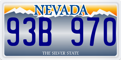 NV license plate 93B970