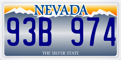 NV license plate 93B974