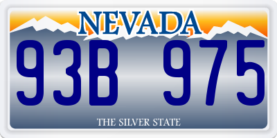 NV license plate 93B975