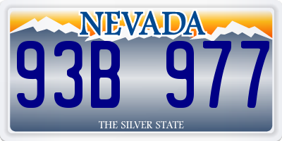 NV license plate 93B977