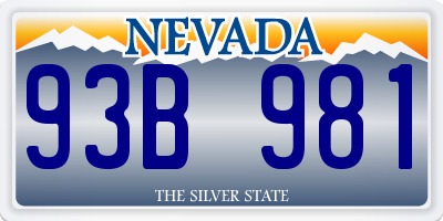 NV license plate 93B981