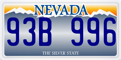 NV license plate 93B996